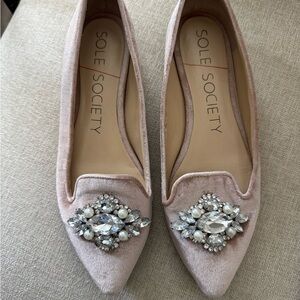 Sole Society Blush Embellished Flats